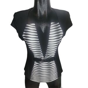 Frank Lyman Black and White Skirt Suit Set 6